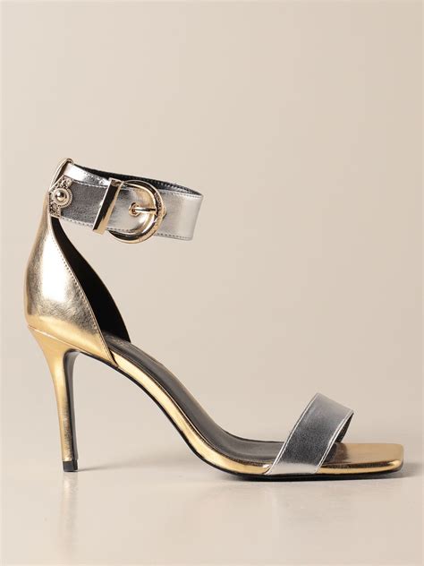 sandalo tacco quadrato oro versace|versace high heel sandals.